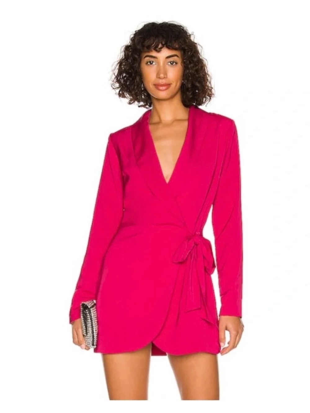 NWT More to Come Revolve Halley Blazer Wrap Mini Dress Red Pink Women’s Medium